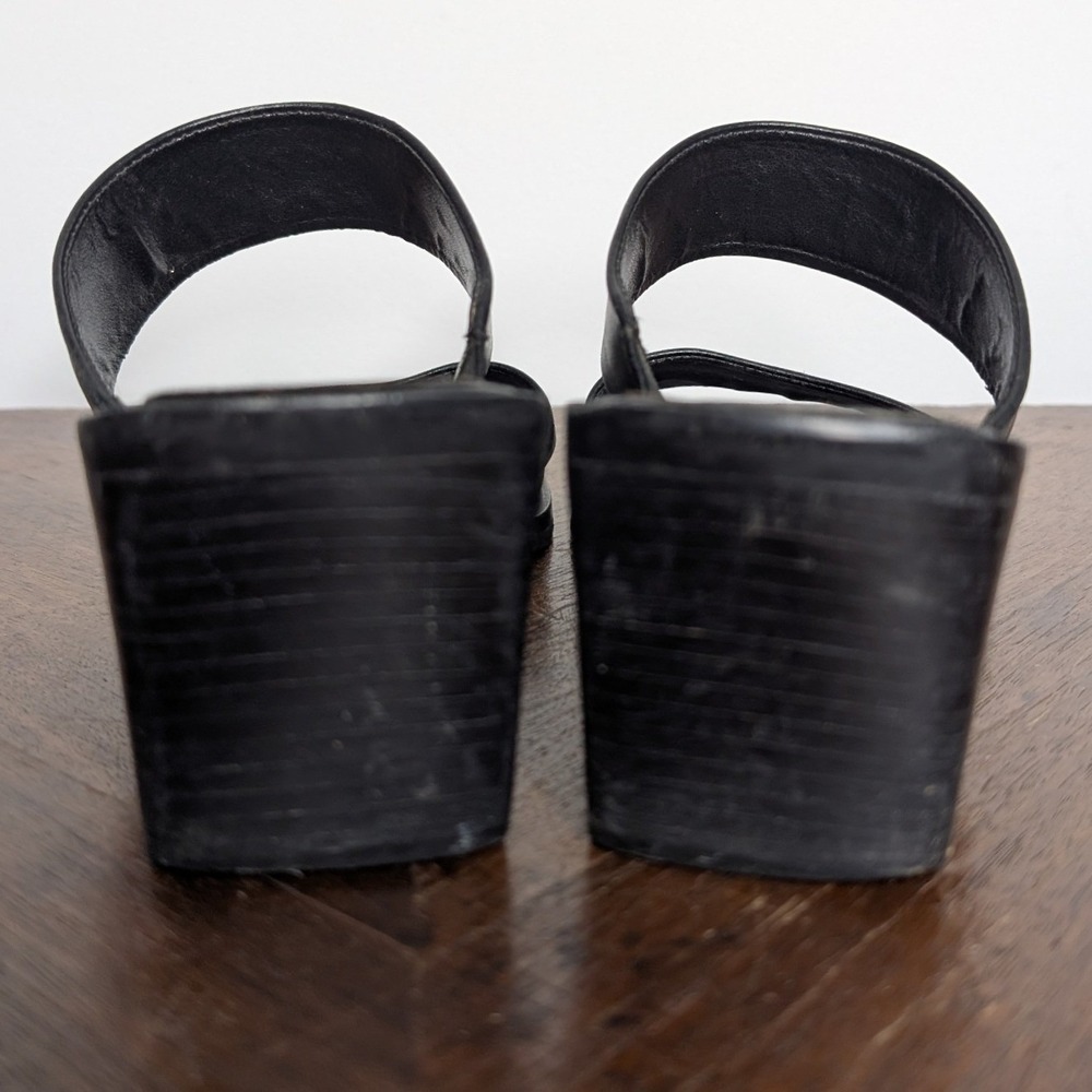 Nine West Women's 8 Black Chunky Strappy‎ Mule Heel Sandals - Picture 4 of 8